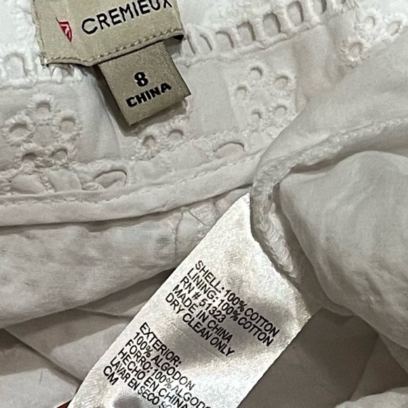 Daniel Cremieux Women’s Percy Eyelet Cotton Mid Rise White Shorts Sz 8 Pockets - Picture 6 of 9